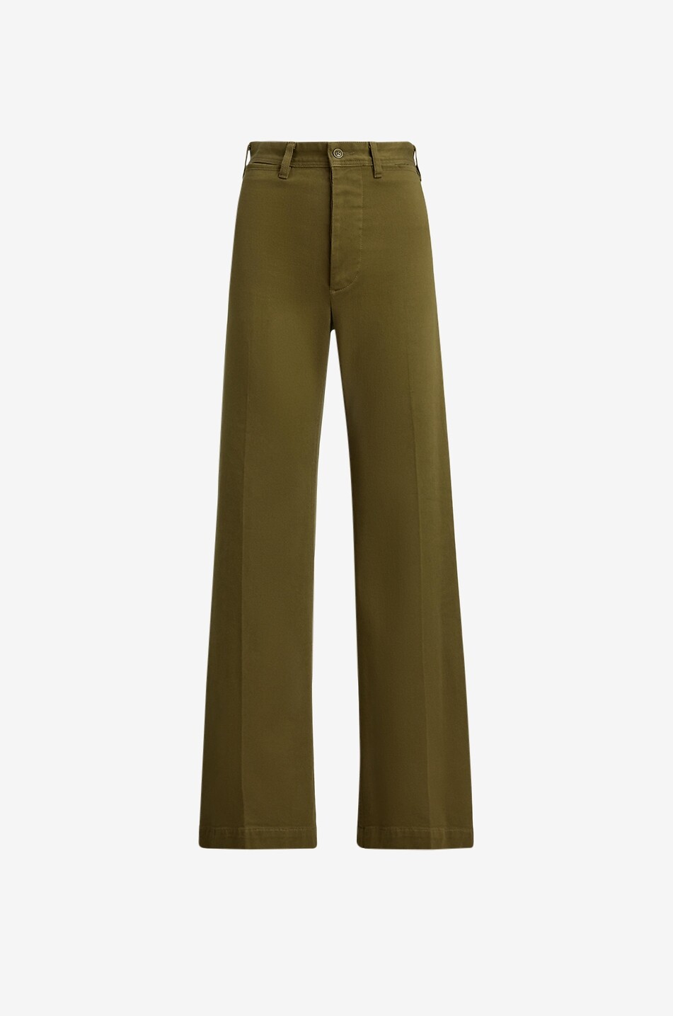 Beaton flared cotton twill trousers