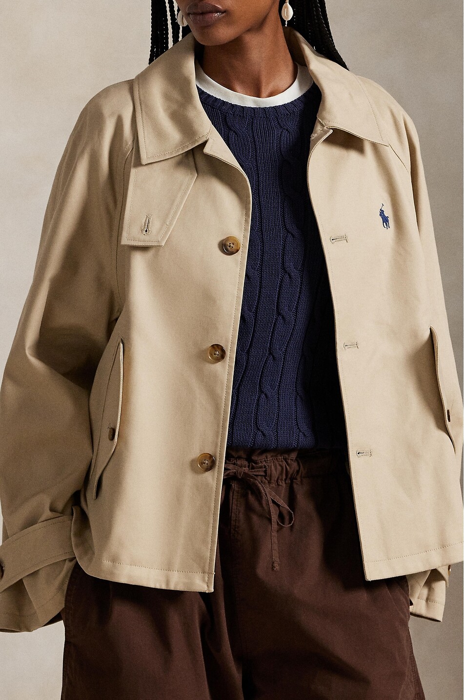 POLO RALPH LAUREN Leichte Jacke aus Baumwolltwill Pony Damen BEIGE 6