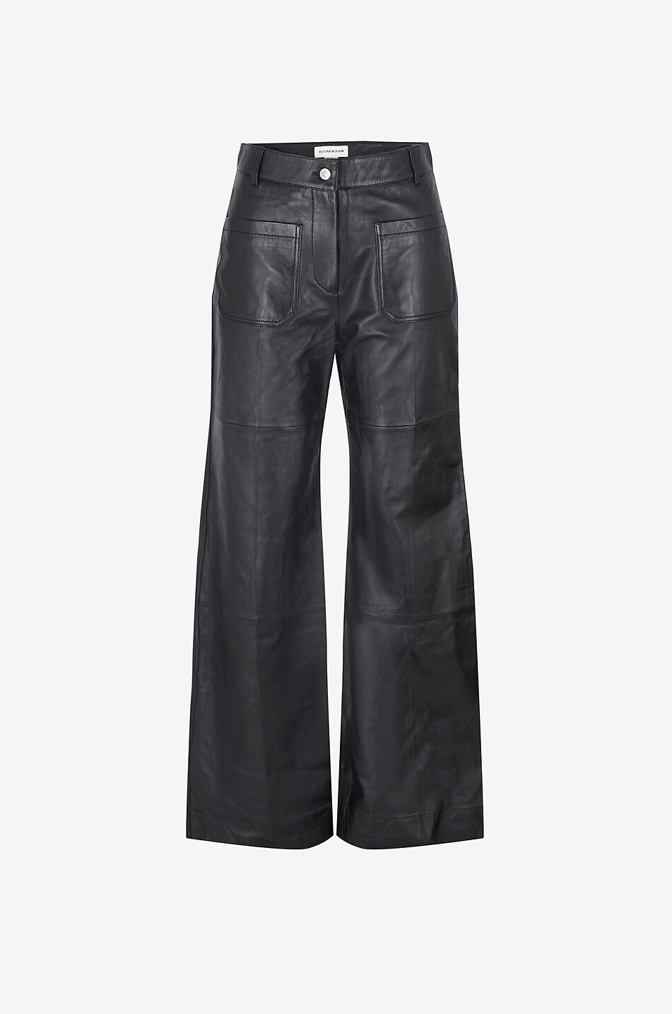 Ausgestellte Hose aus Glattleder Alina