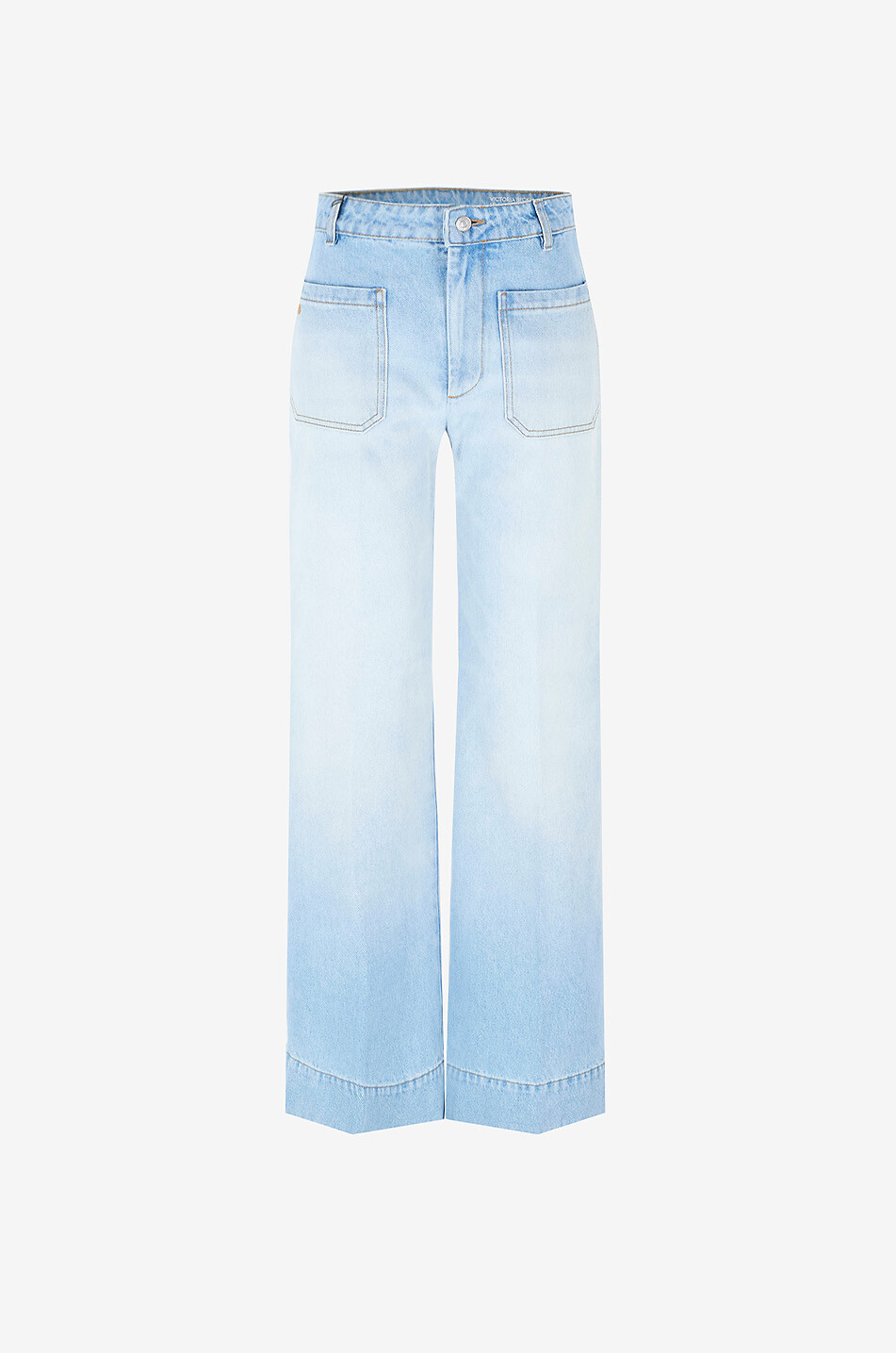 Ausgewaschene ausgestellte Jeans mit hoher Taille Alina