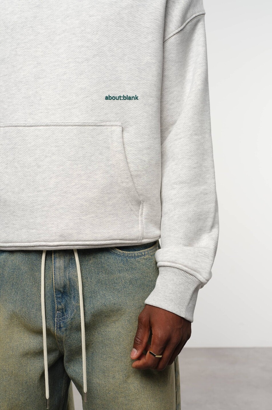 ABOUT:BLANK Sweat-shirt à capuche avec poche kangourou Box Homme GRIS 5