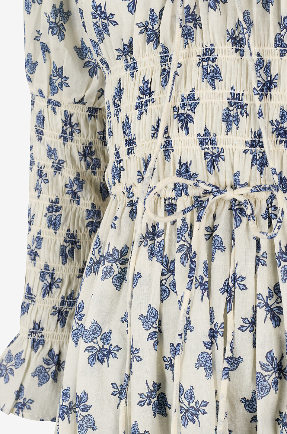 DÔEN Geblümtes gesmoktes Midikleid aus Voile Kaira Damen BLAU 3