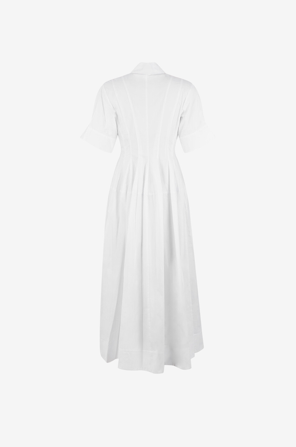 SIMKHAI Mollie long cinched popeline shirt dress Women WHITE 2