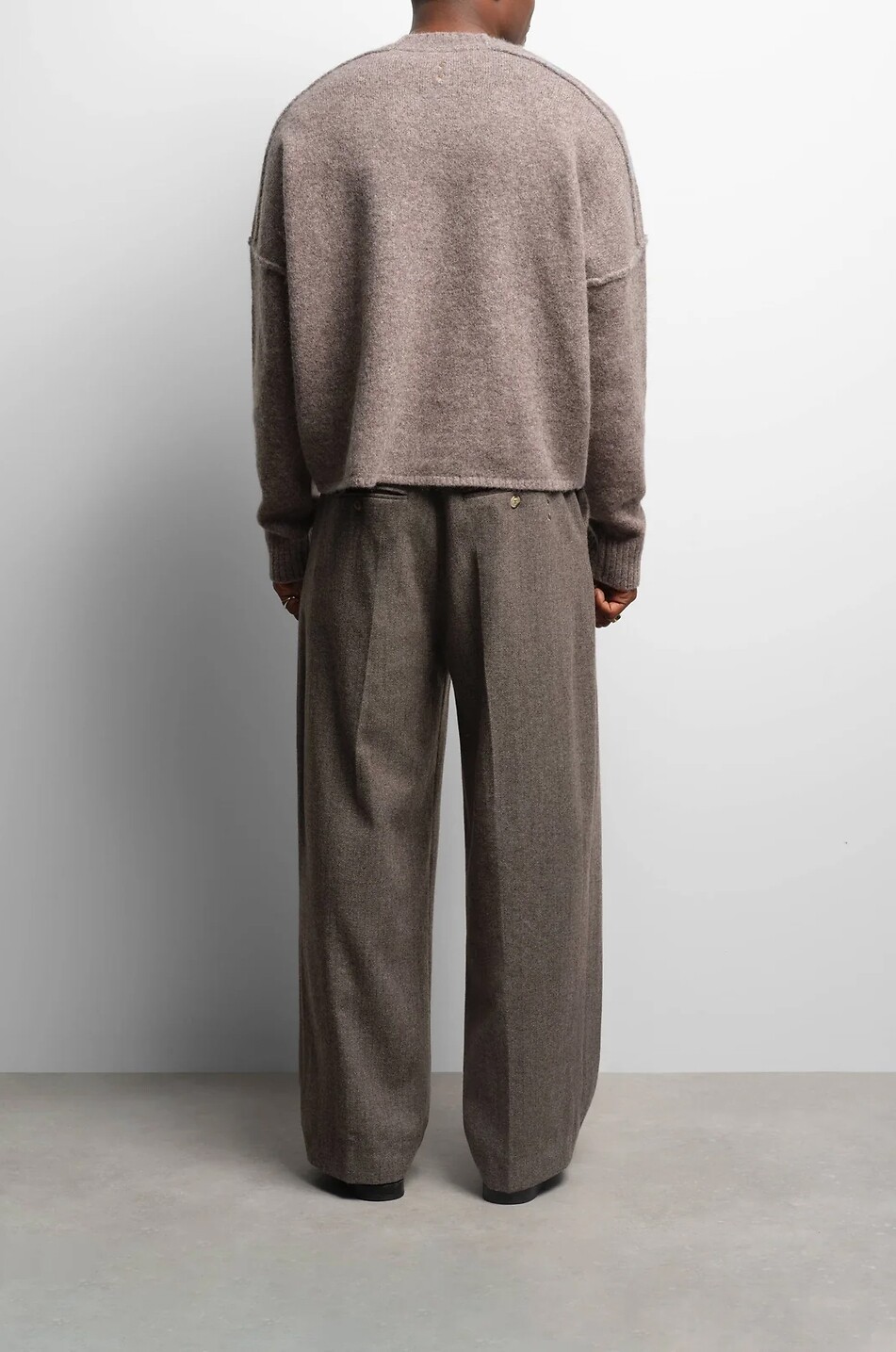 ABOUT:BLANK Exposed Mock Neck wool and mohair boxy jumper Men BROWN 3