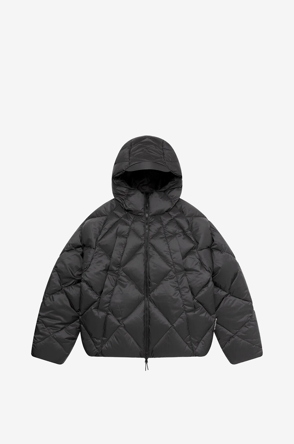 Kurze gesteppte Daunenjacke mit Kapuze Puffer
