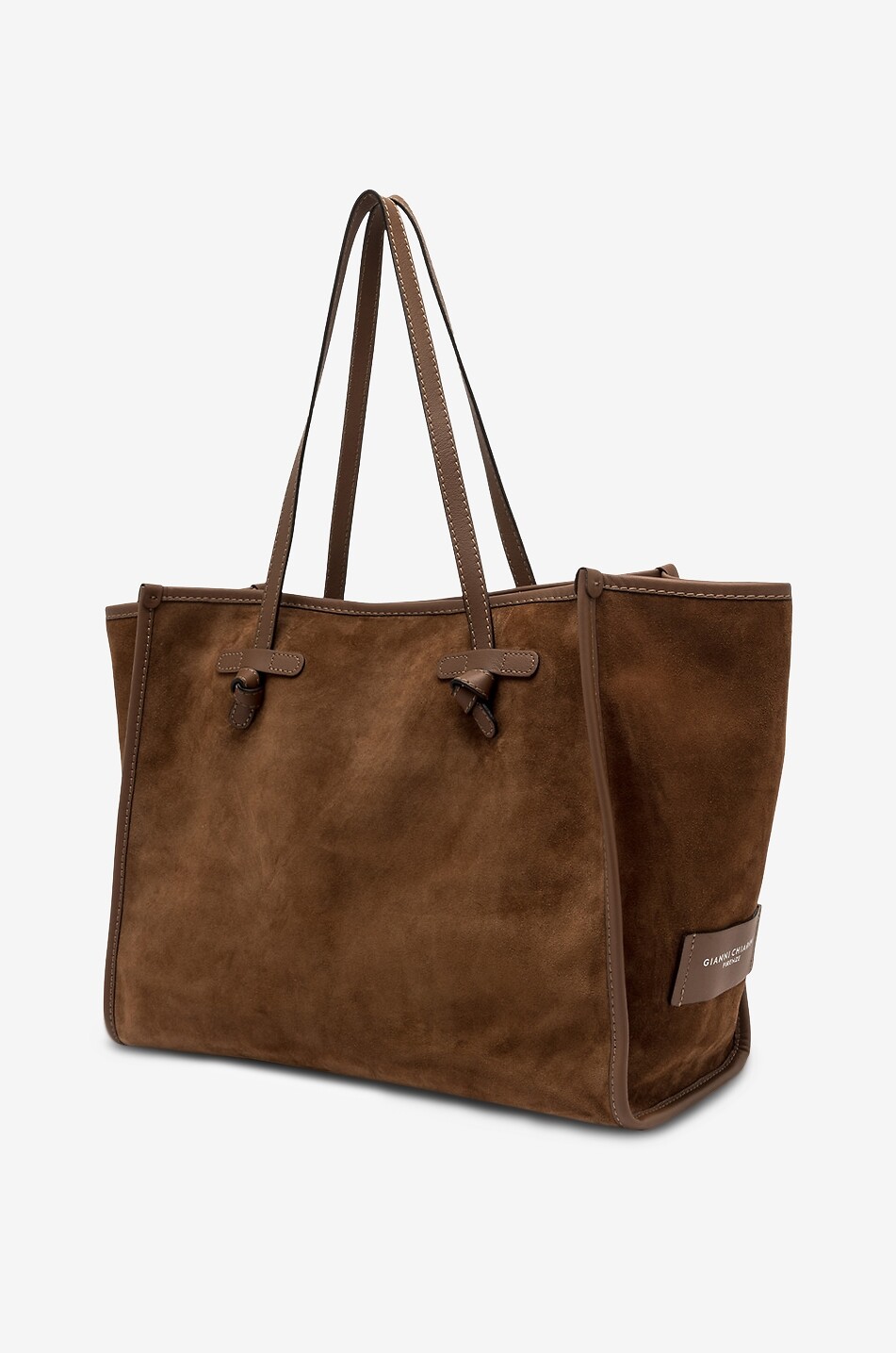 GIANNI CHIARINI Marcella suede and smooth leather tote bag Women LIGHT BROWN 3