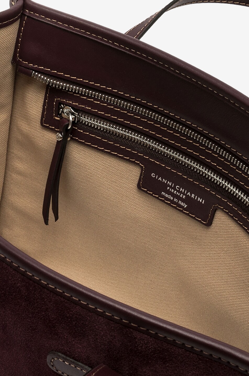 GIANNI CHIARINI Miss Marcella suede rectangular tote with handles Women DARK RED 4