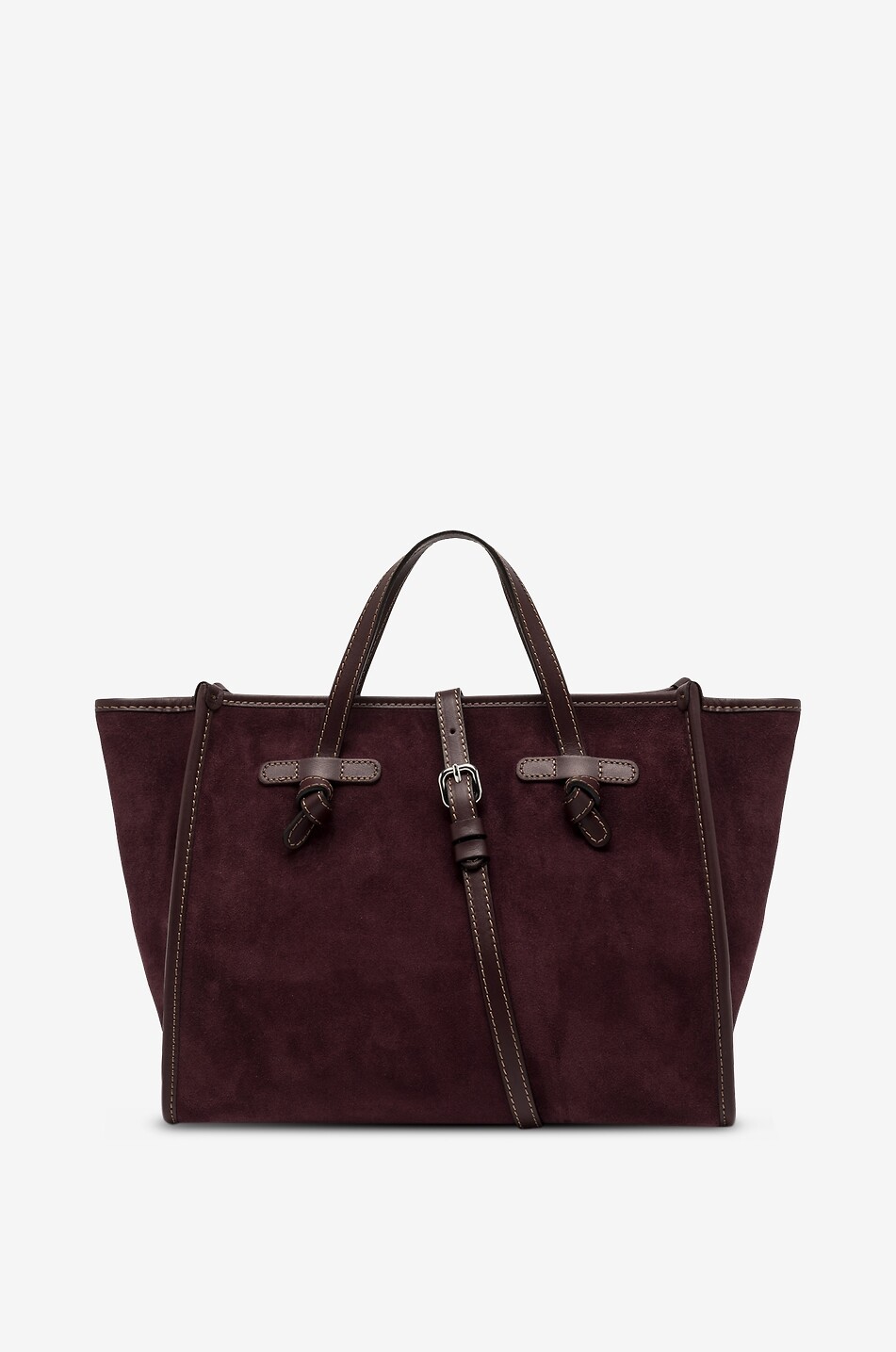 GIANNI CHIARINI Miss Marcella suede rectangular tote with handles Women DARK RED 3