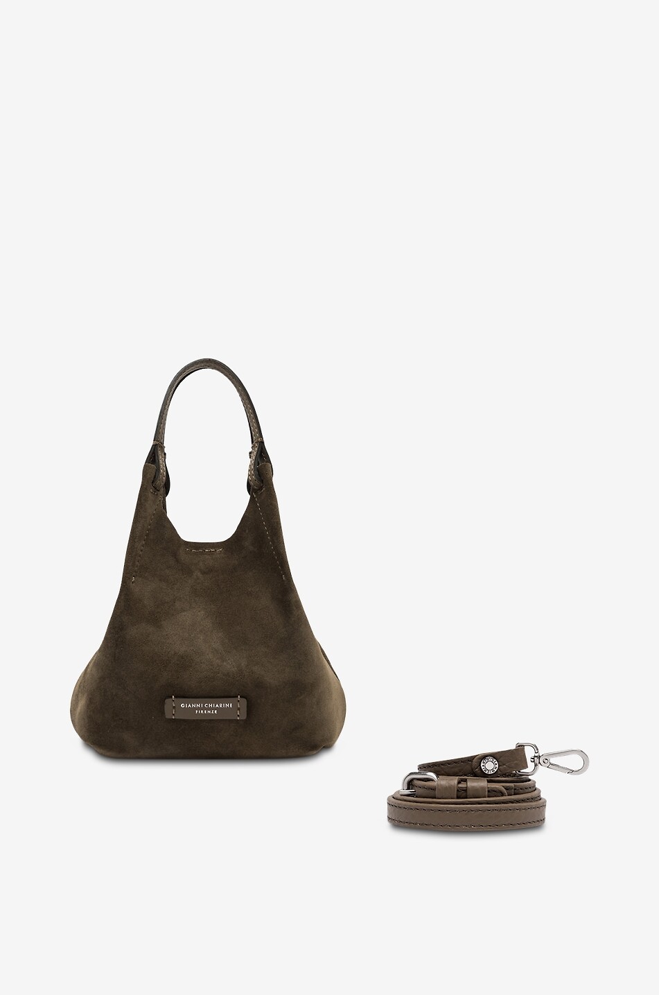 GIANNI CHIARINI Sac en daim Dua Mini Femme KAKI 2