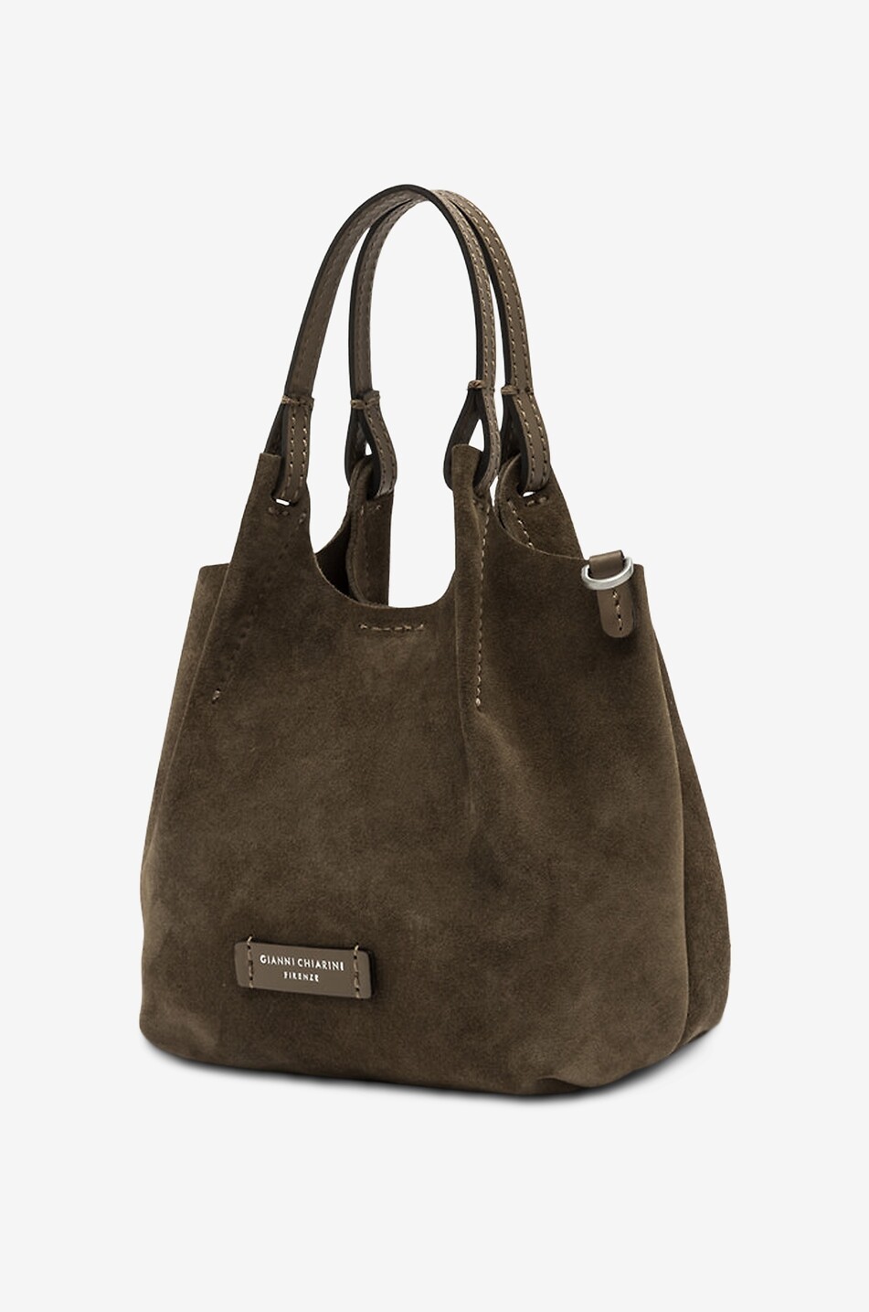 GIANNI CHIARINI Sac en daim Dua Mini Femme KAKI 5