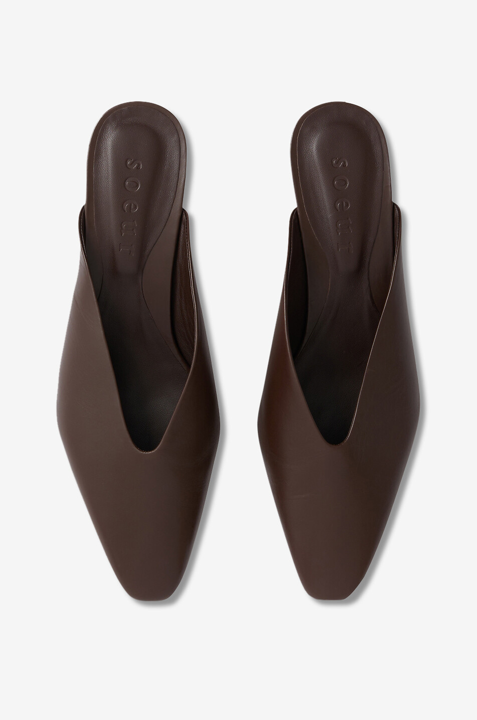SOEUR Pantoletten aus Glattleder mit Pfennigabsatz Amalie 45 Damen BRAUN 3