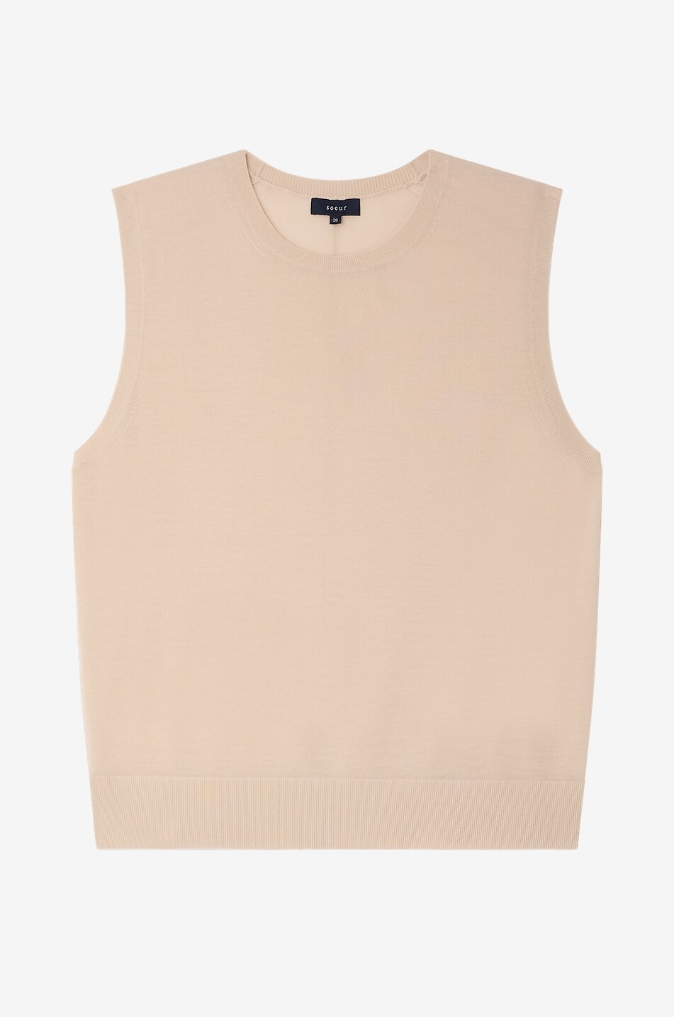 SOEUR Pull fin sans manches en laine mérinos Fergie Femme ROSE CLAIR 1