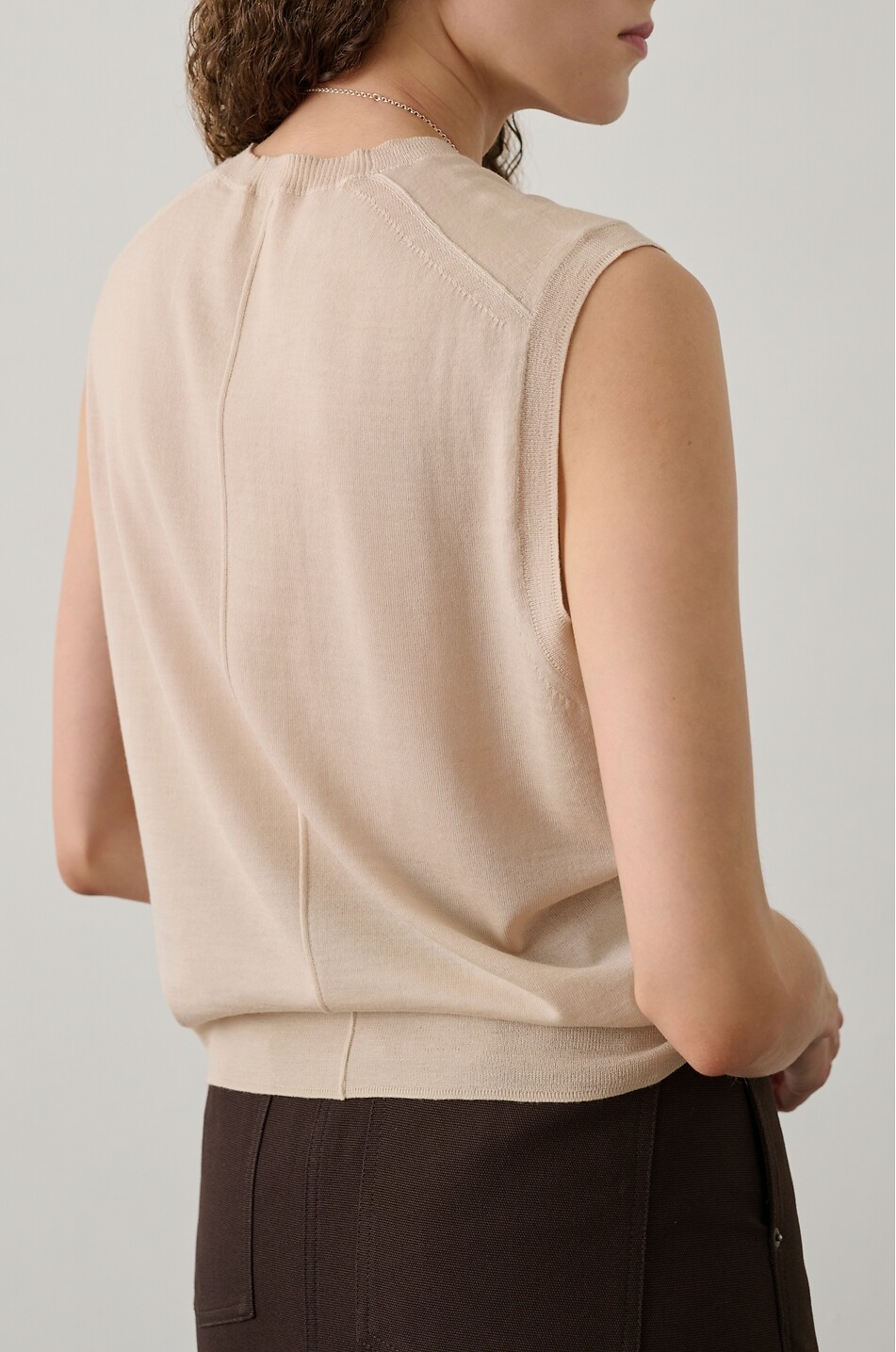 SOEUR Pull fin sans manches en laine mérinos Fergie Femme ROSE CLAIR 3