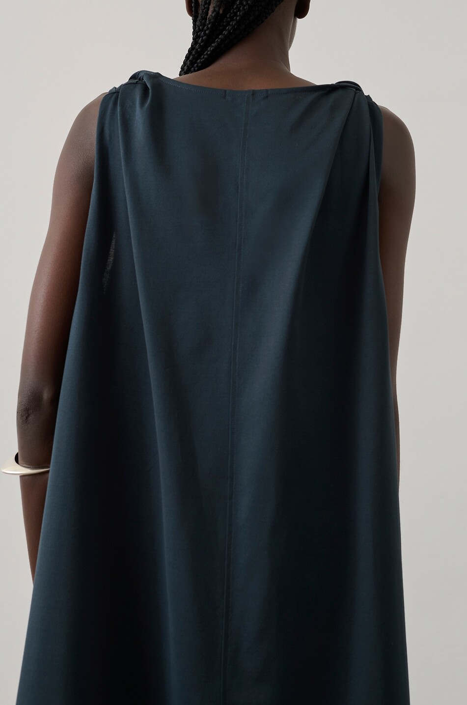 SOEUR Debbie sleeveless organic cotton jersey midi dress Women DARK BLUE 4