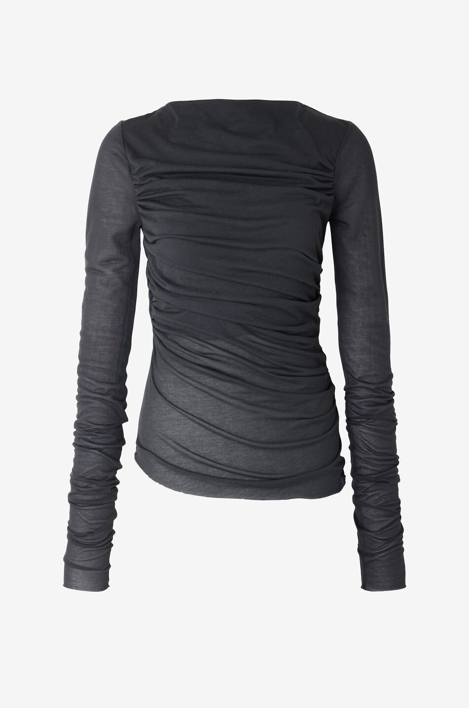 SOEUR T-shirt drapé en crêpe à manches longues Gaia Femme BLEU FONCE 1