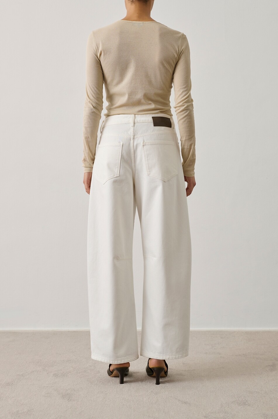 SOEUR Isabella long-sleeved fine rib jersey henley T-shirt Women EGGSHELL 4