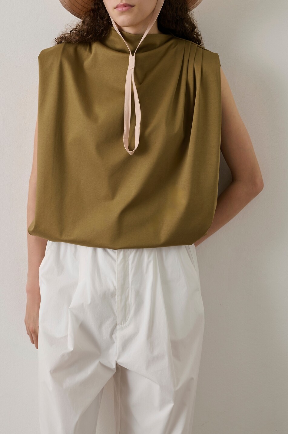 SOEUR Top sans manches ample en coton bio Idris Femme VERT 4