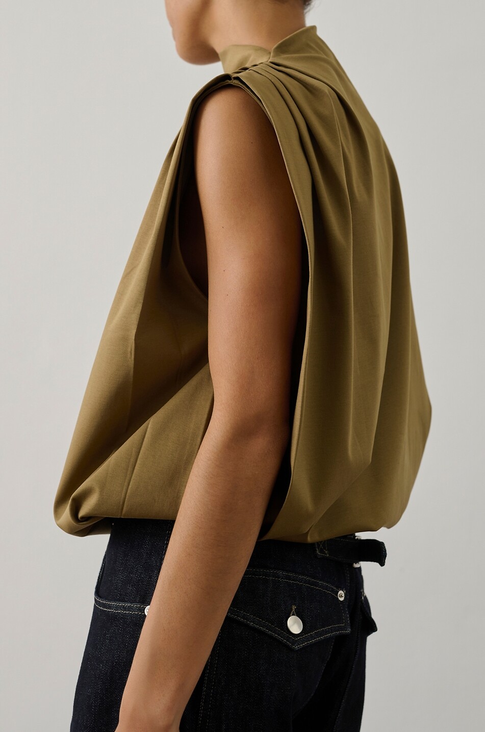 SOEUR Top sans manches ample en coton bio Idris Femme VERT 5