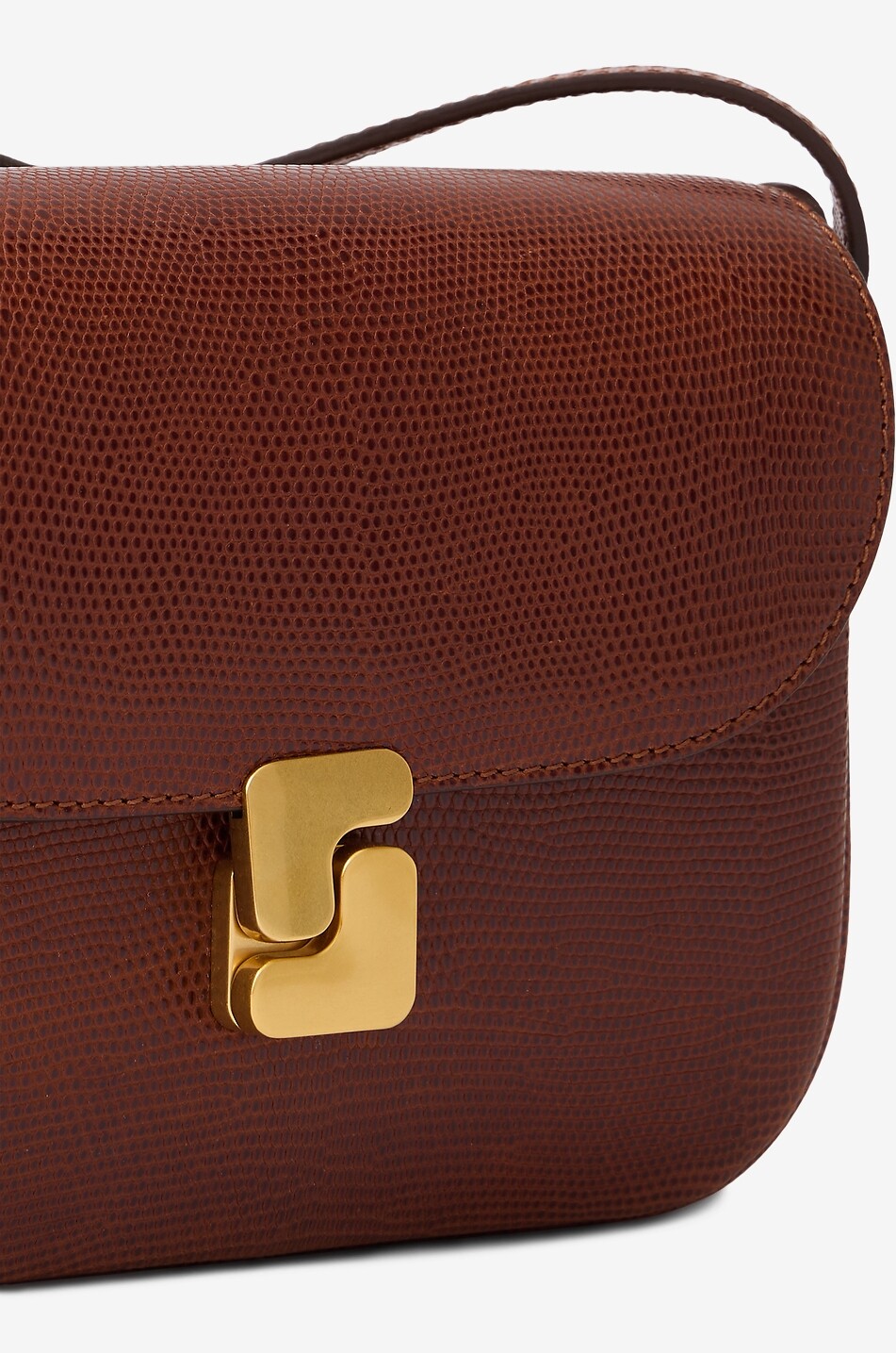 SOEUR Sac porté épaule en cuir efft lézard Bellissima Mini Femme COGNAC 3