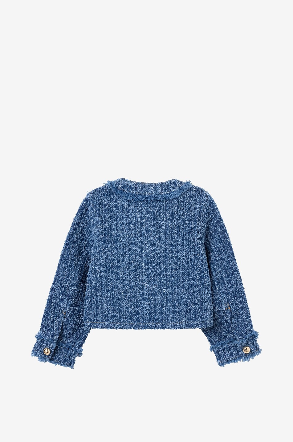 SELF PORTRAIT Mädchen-Kurzdenim-Jacke mit Herzdetails gefüttert Mädchen BLAU 2