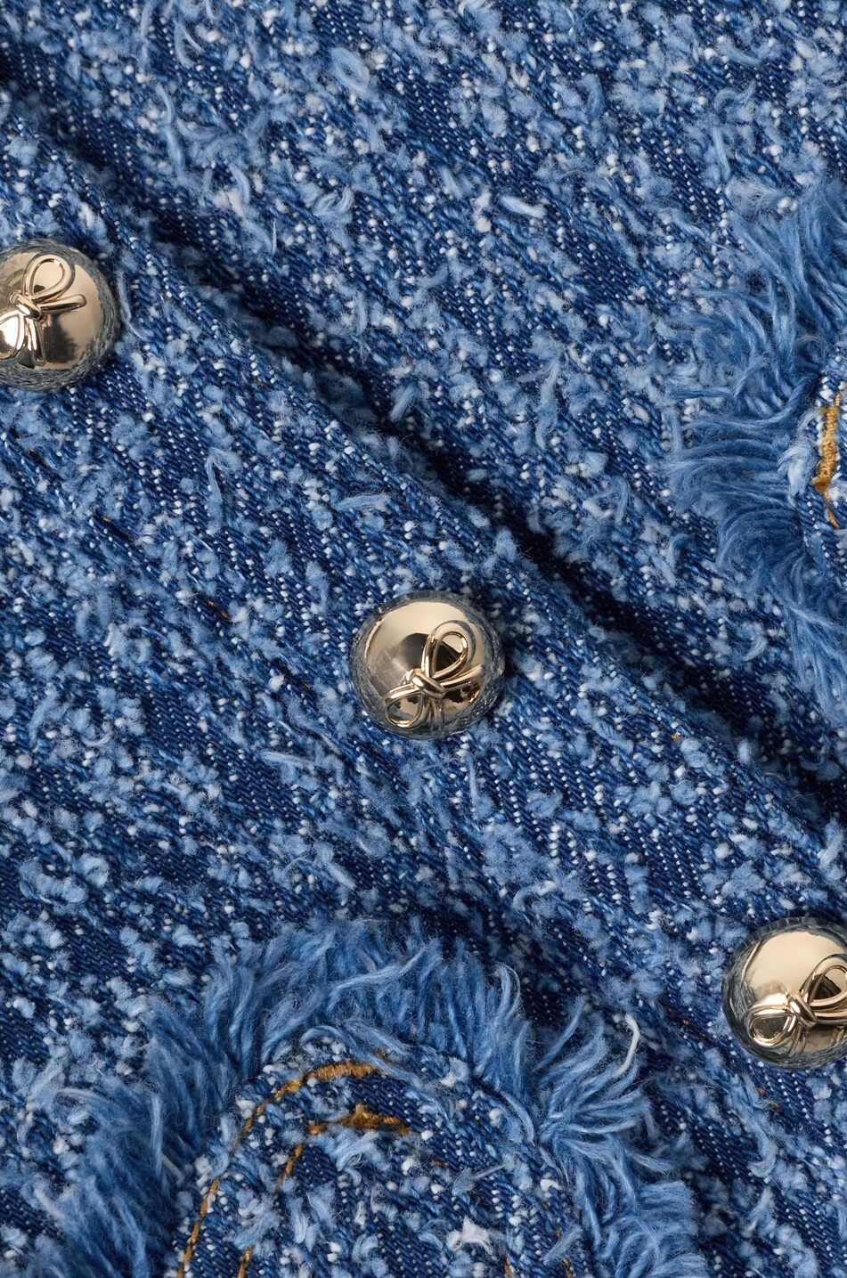 SELF PORTRAIT Mädchen-Kurzdenim-Jacke mit Herzdetails gefüttert Mädchen BLAU 3