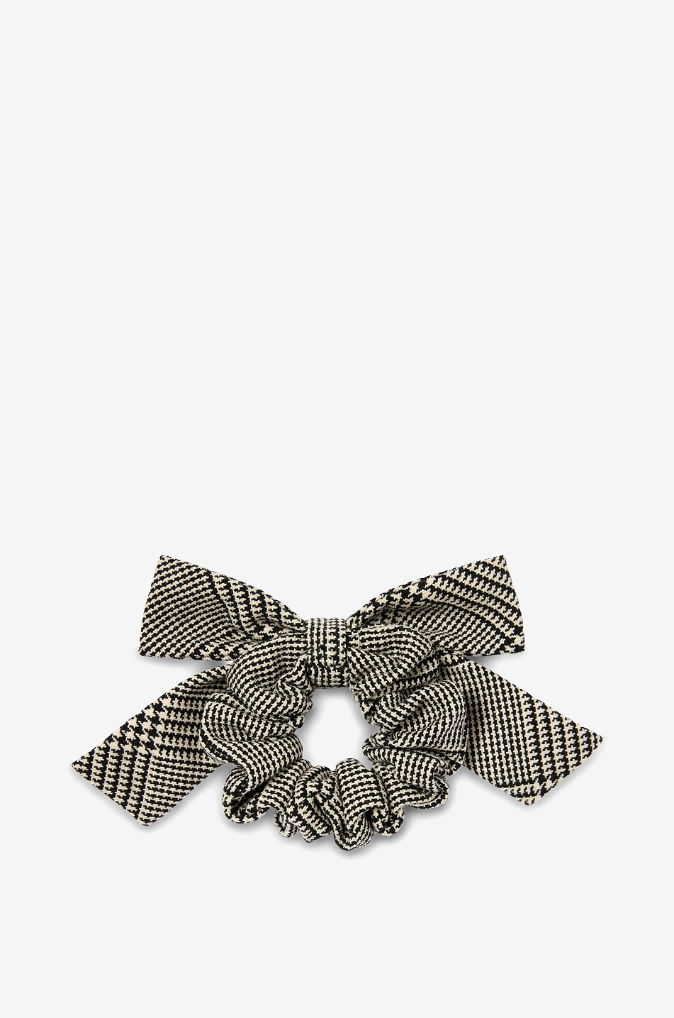 SELF PORTRAIT Bow- and crystal-embellished girls' glen check scrunchie Girl BLACK 2