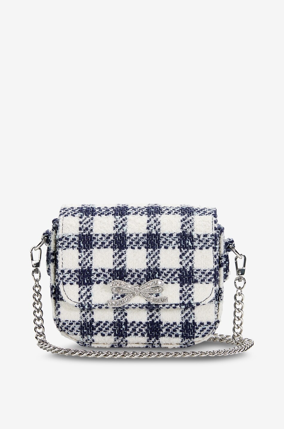 SELF PORTRAIT Gingham check tweed girls' shoulder bag Girl DARK BLUE 1