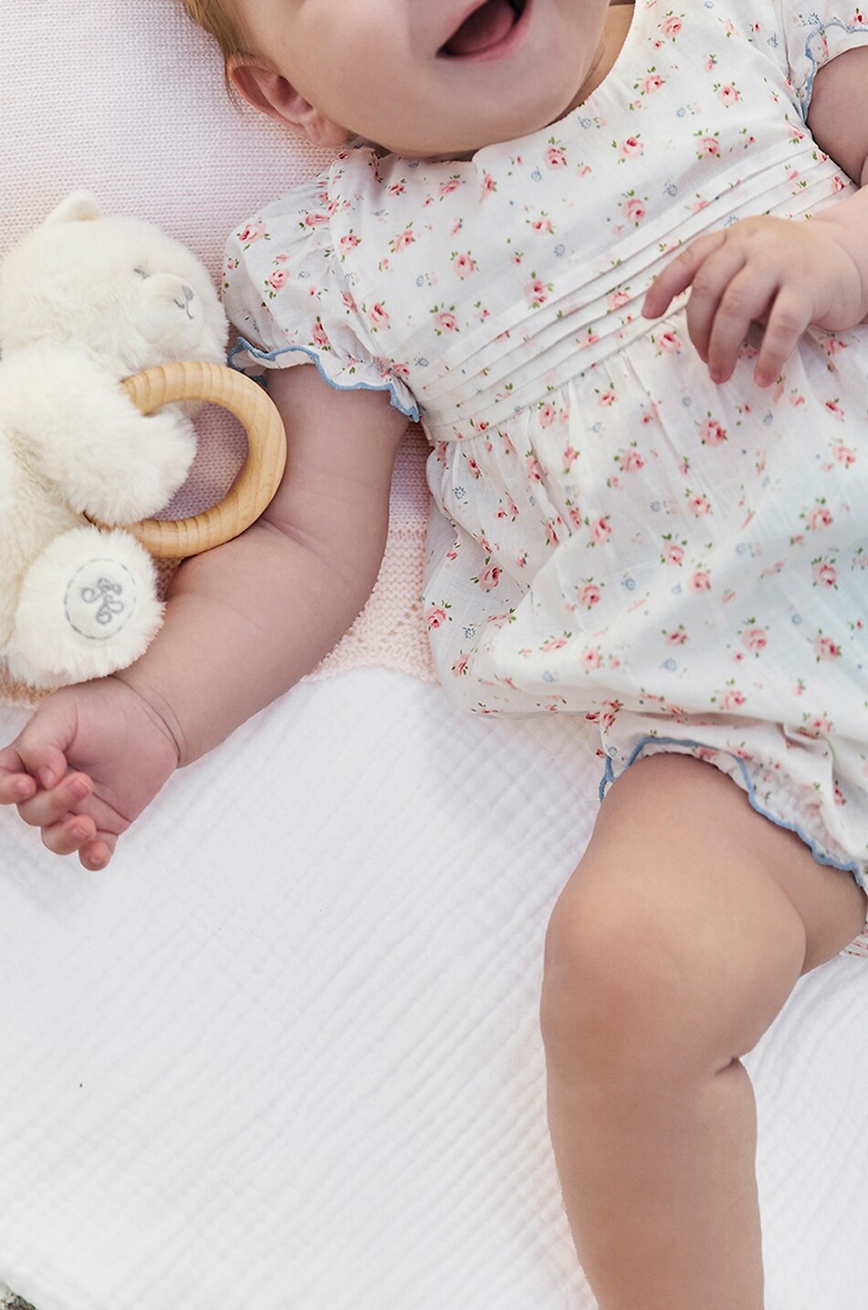 TARTINE ET CHOCOLAT Barboteuse bébé en voile de coton imprimé floral Bébé BLANC CASSE 3