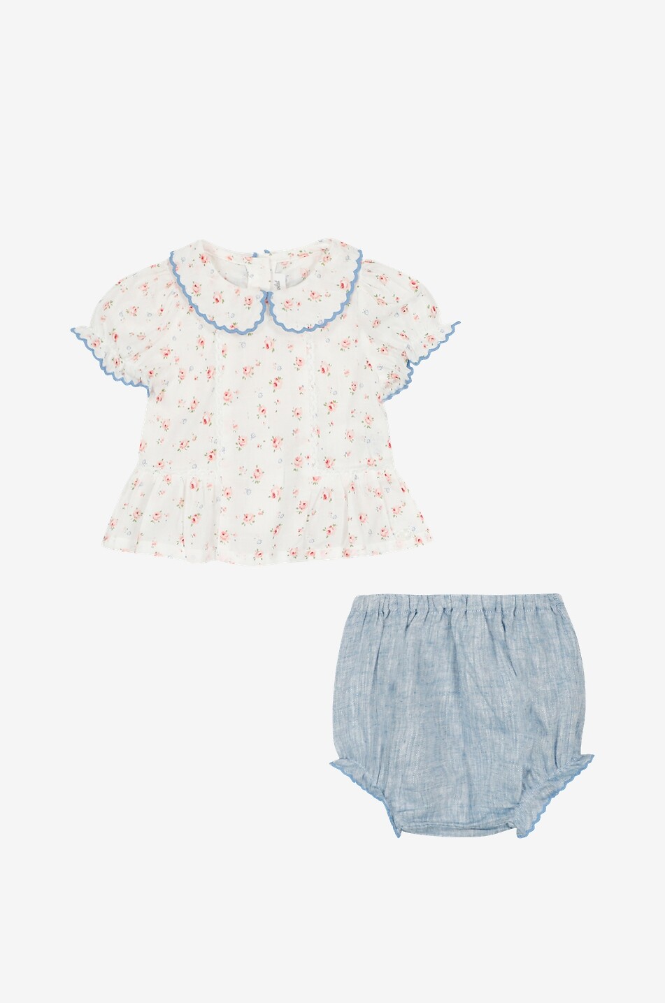 TARTINE ET CHOCOLAT Floral blouse and bloomers baby set Baby EGGSHELL 2