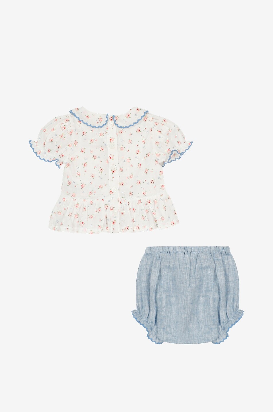 TARTINE ET CHOCOLAT Floral blouse and bloomers baby set Baby EGGSHELL 3