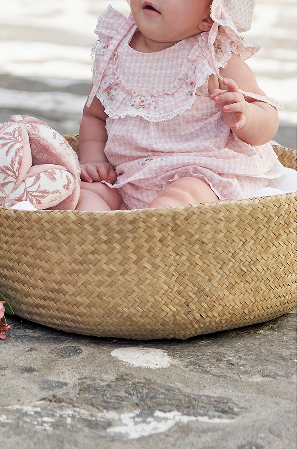 TARTINE ET CHOCOLAT Ensemble bébé top et bloomers en coton à carreaux vichy et broderies florales Bébé ROSE CLAIR 4