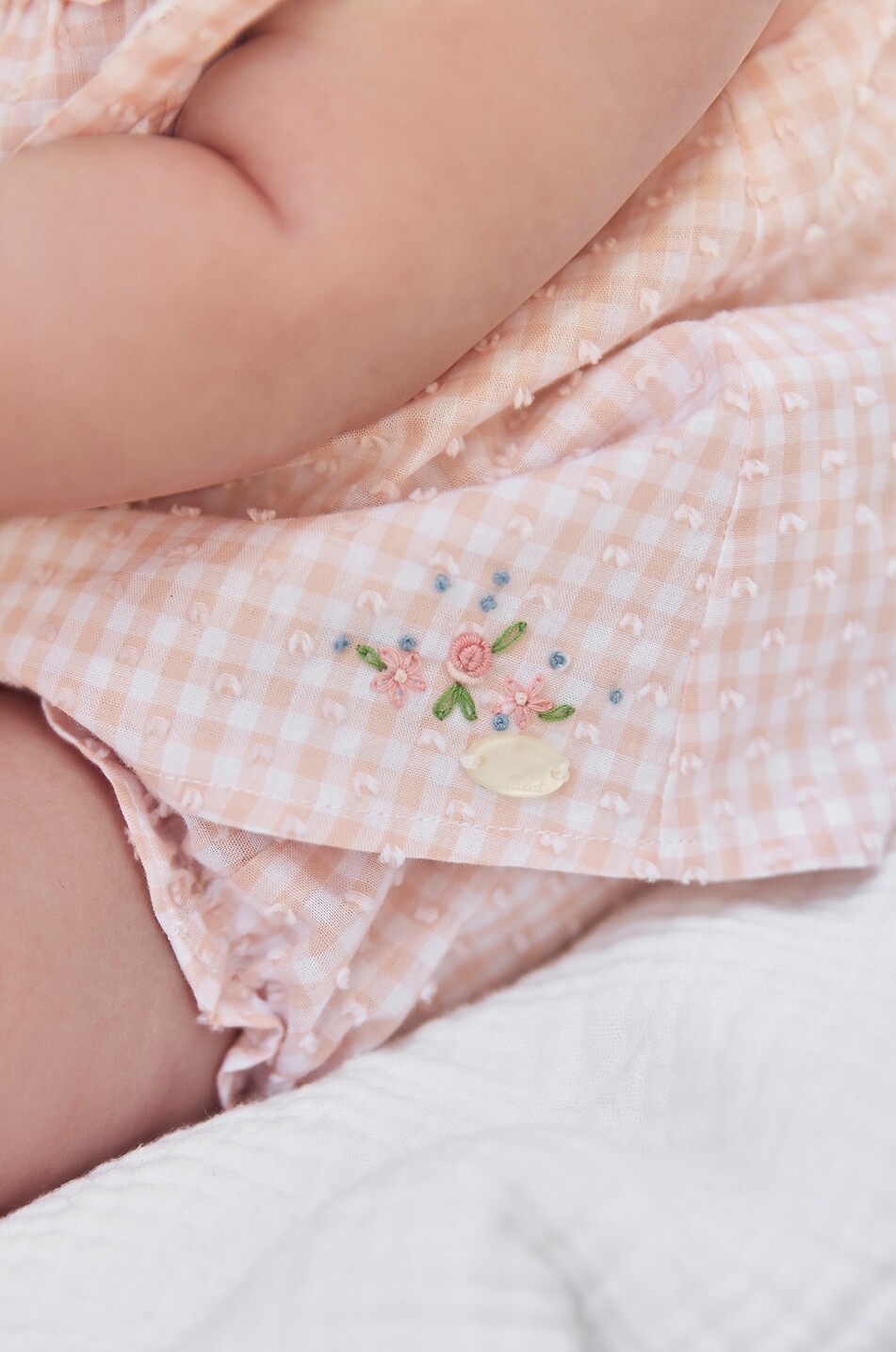 TARTINE ET CHOCOLAT Ensemble bébé top et bloomers en coton à carreaux vichy et broderies florales Bébé ROSE CLAIR 6