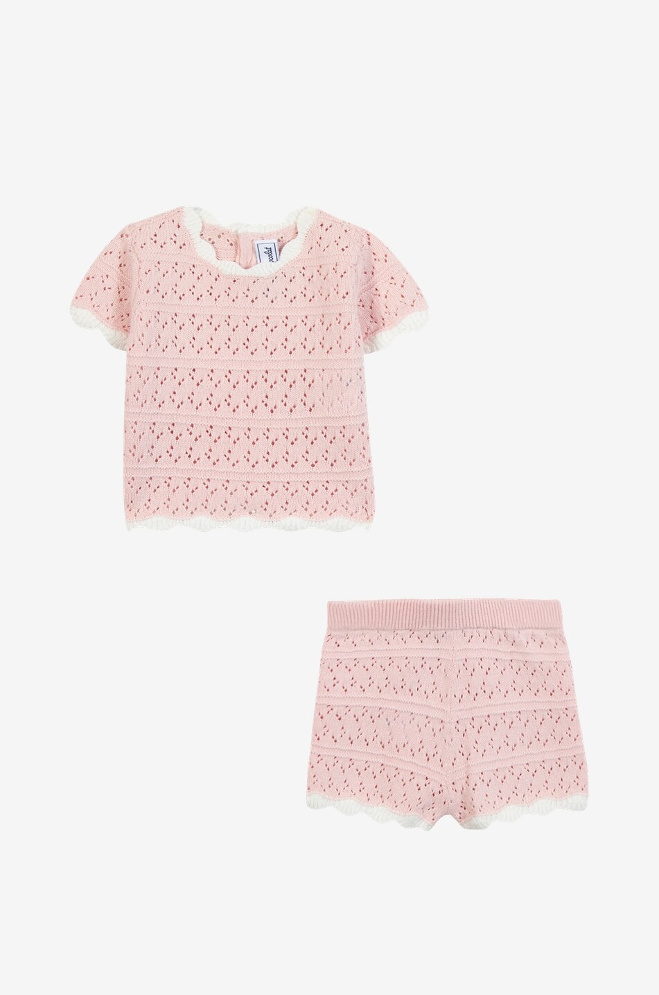 TARTINE ET CHOCOLAT Baby openwork knit shorts and short-sleeve jumper set Baby LIGHT PINK 2