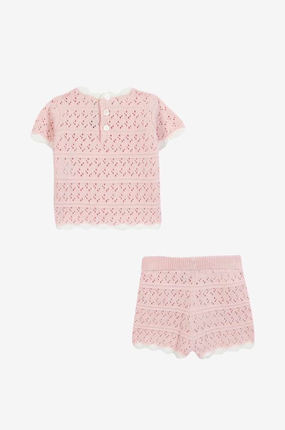 TARTINE ET CHOCOLAT Baby openwork knit shorts and short-sleeve jumper set Baby LIGHT PINK 3