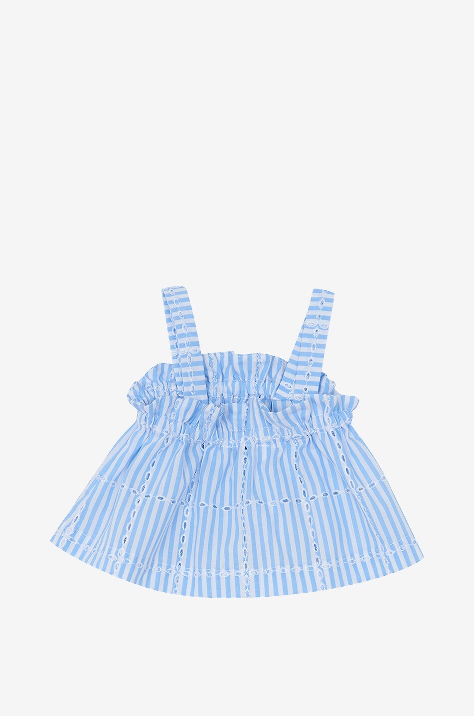TARTINE ET CHOCOLAT Ensemble bébé en coton rayé short et top à bretelles Bébé BLEU 8