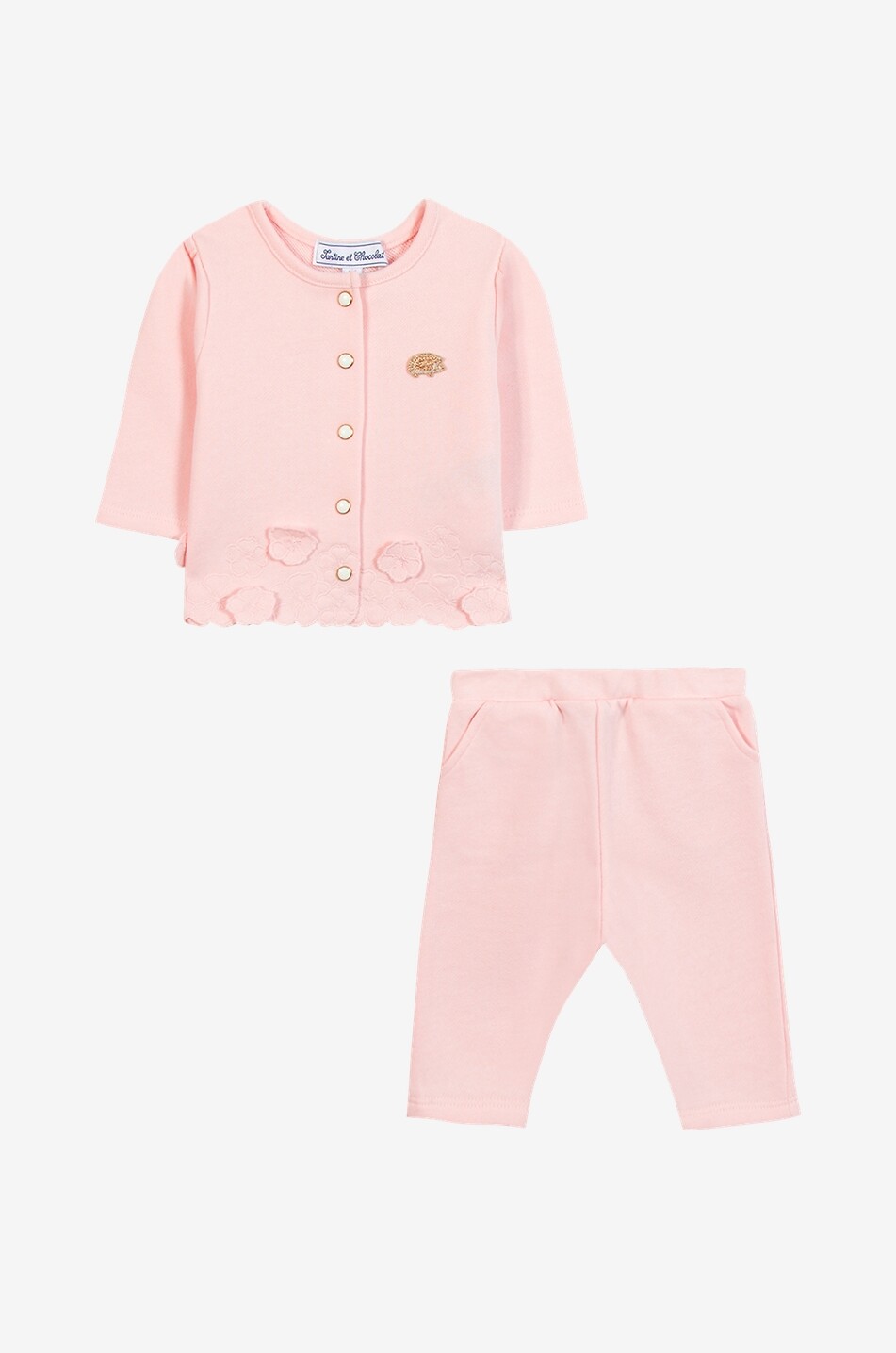 TARTINE ET CHOCOLAT Jogginganzug für Baby aus Baumwolljersey mit Stickerei Baby HELLROSA 2