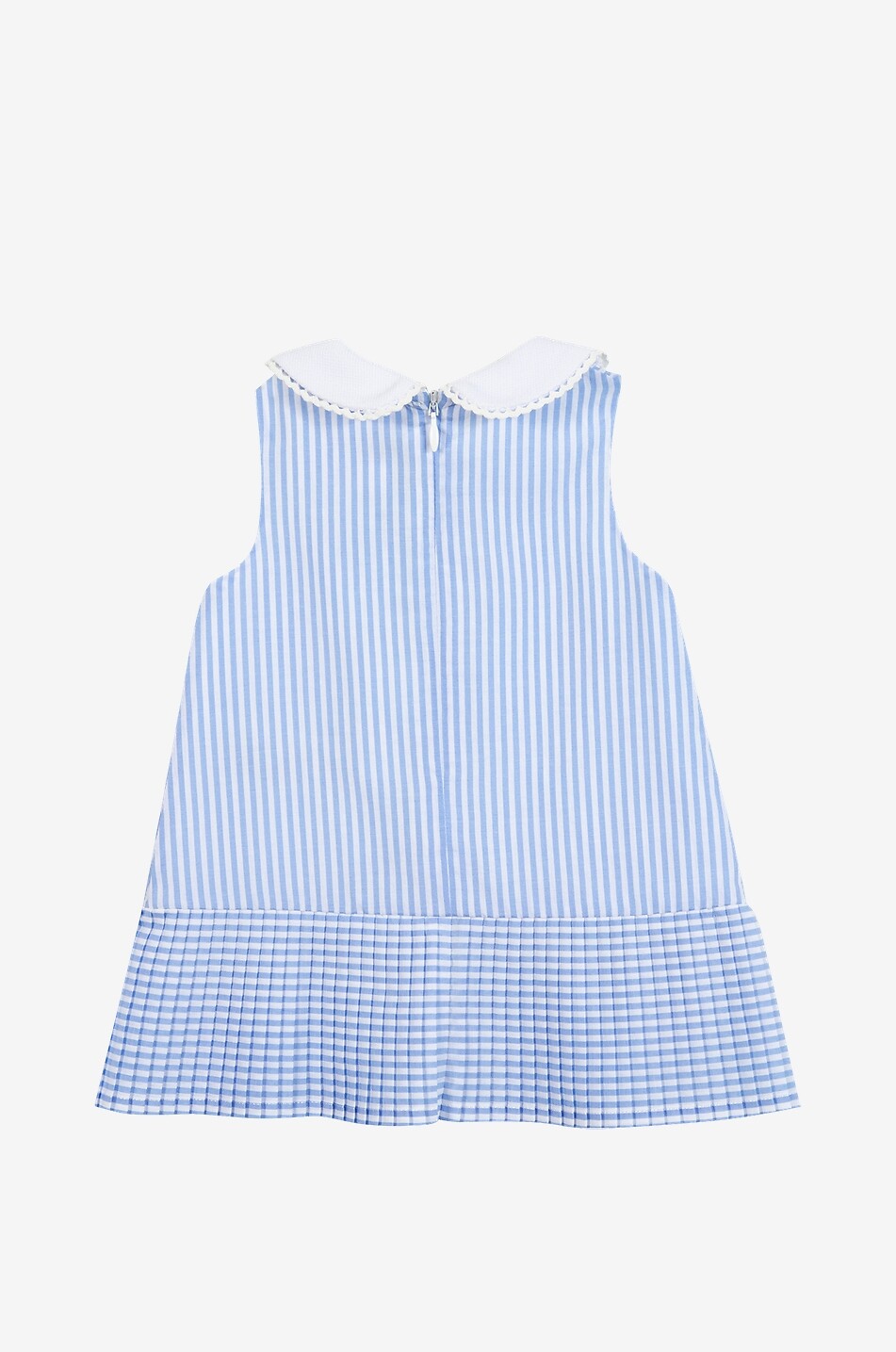 TARTINE ET CHOCOLAT Sleeveless striped cotton baby dress with Peter Pan collar Baby BLUE 2