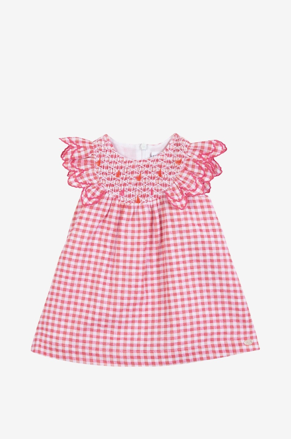 TARTINE ET CHOCOLAT Gingham check ruffled cotton baby sleeveless dress Baby PINK 1