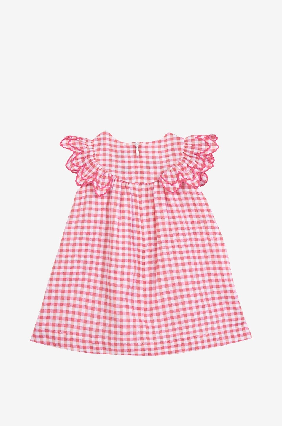 TARTINE ET CHOCOLAT Gingham check ruffled cotton baby sleeveless dress Baby PINK 2