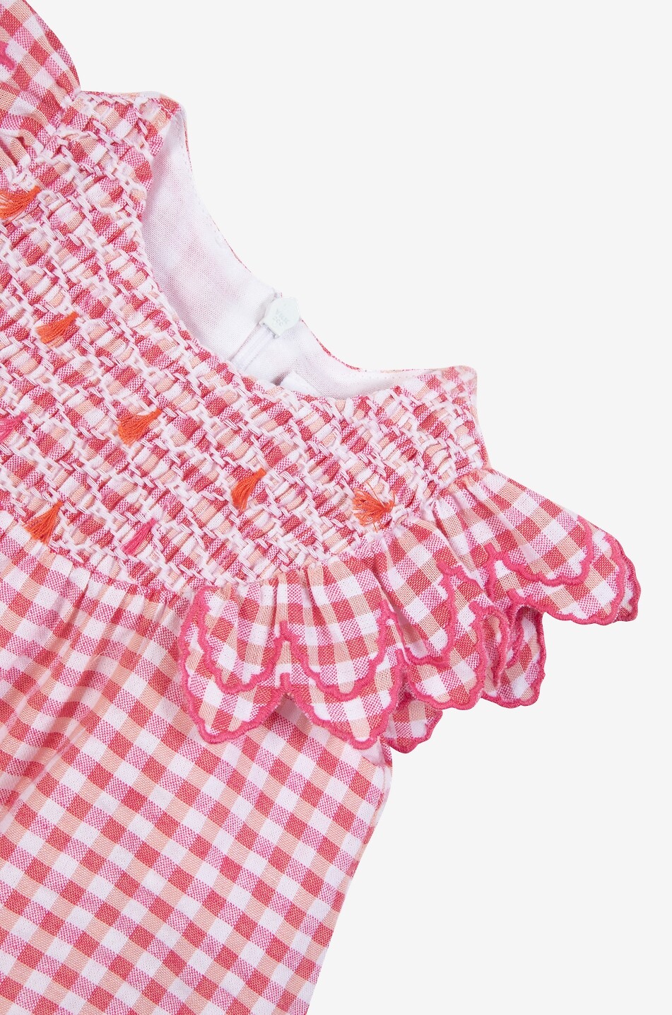 TARTINE ET CHOCOLAT Gingham check ruffled cotton baby sleeveless dress Baby PINK 3