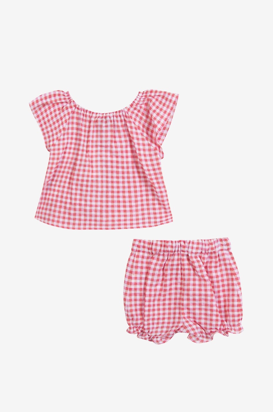 TARTINE ET CHOCOLAT Gingham check cotton shorts and blouse baby set Baby PINK 3