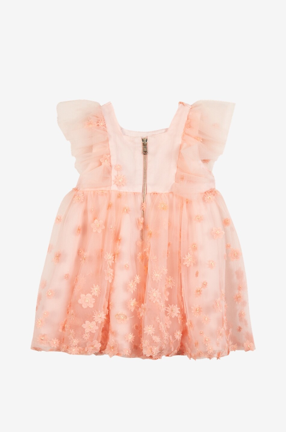TARTINE ET CHOCOLAT Floral appliqué tulle sleeveless baby dress Baby PINK 2