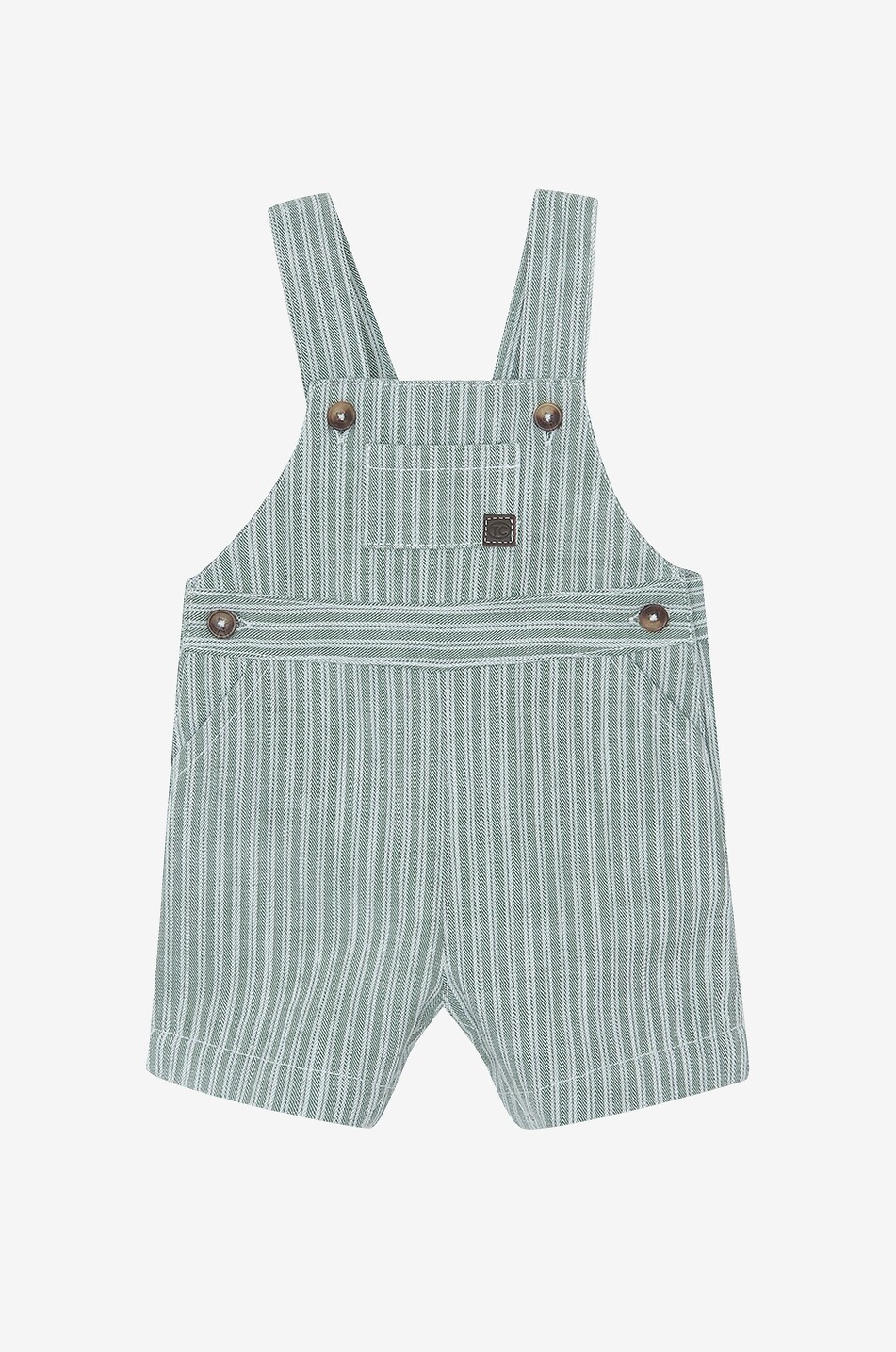 TARTINE ET CHOCOLAT Salopette rayée en sergé de coton bébé Bébé KAKI 1