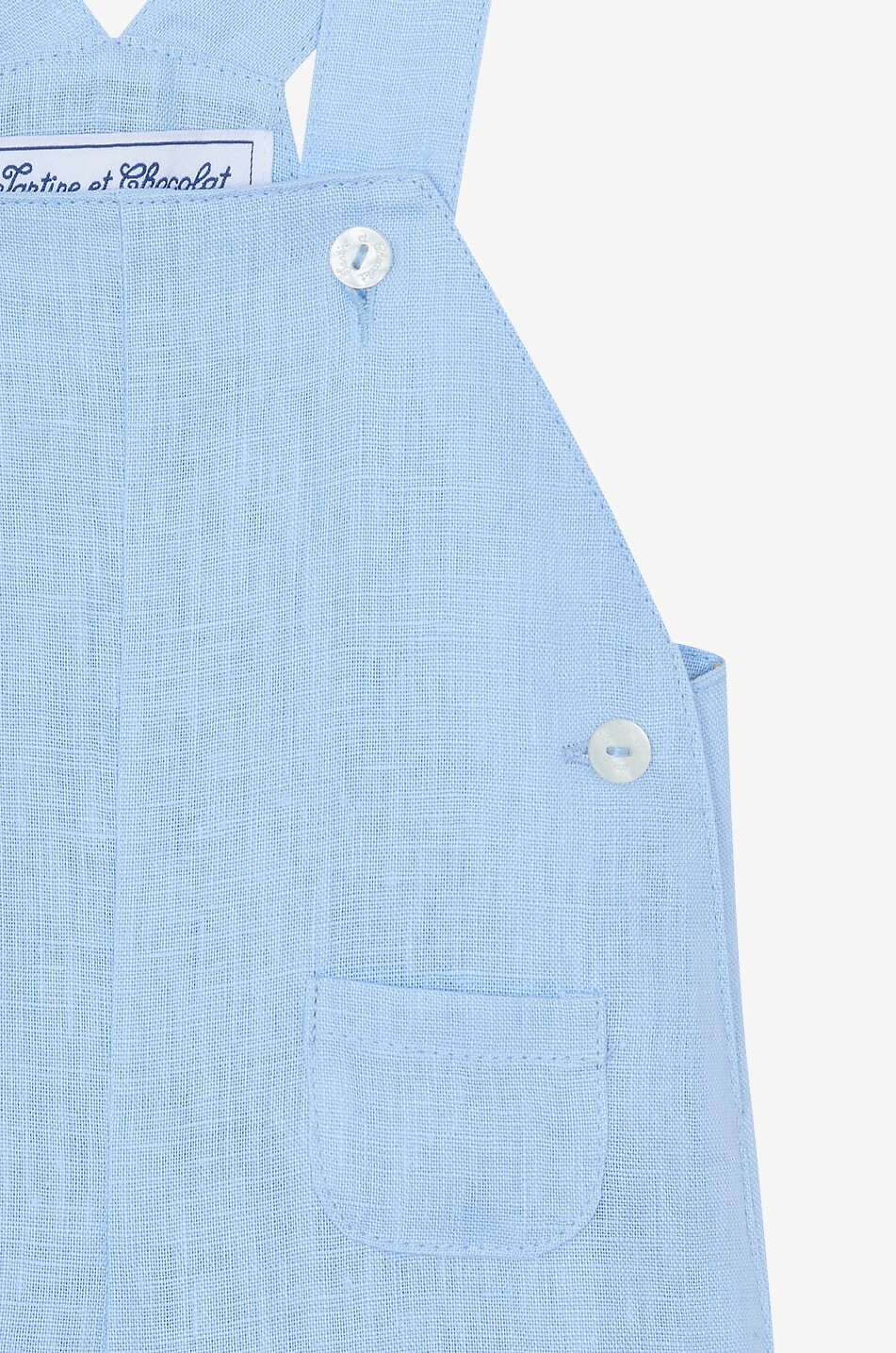 TARTINE ET CHOCOLAT Baby-Latzhose aus Leinen mit aufgesetzten Taschen Baby HELLBLAU 3