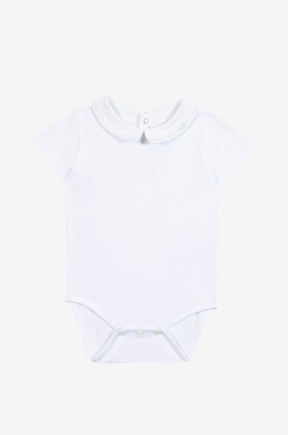 Baby-Kurzarm-Body aus Jersey mit Igel-besticktem Kragen