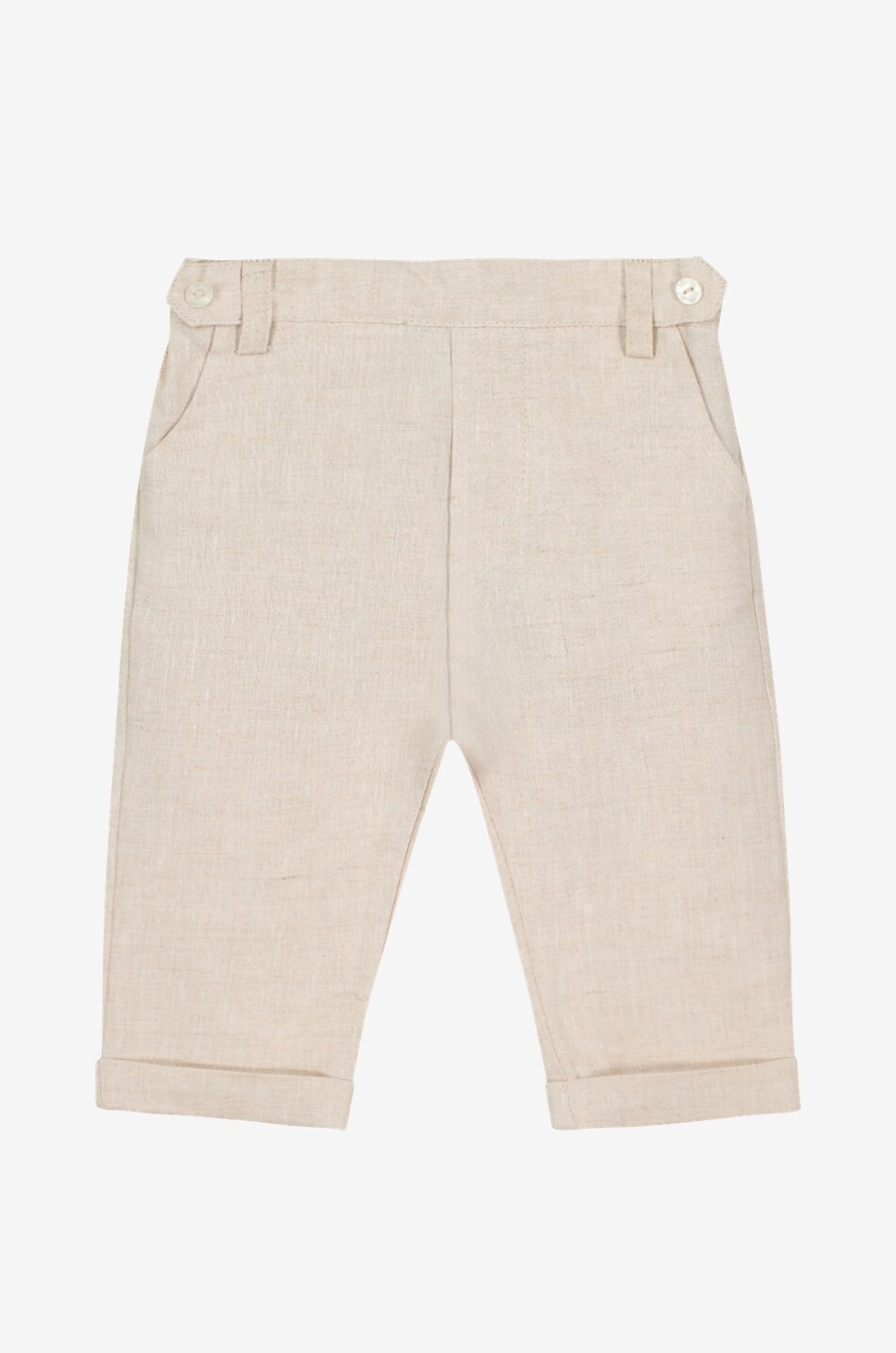 TARTINE ET CHOCOLAT Straight baby trousers in linen Baby Light beige 1