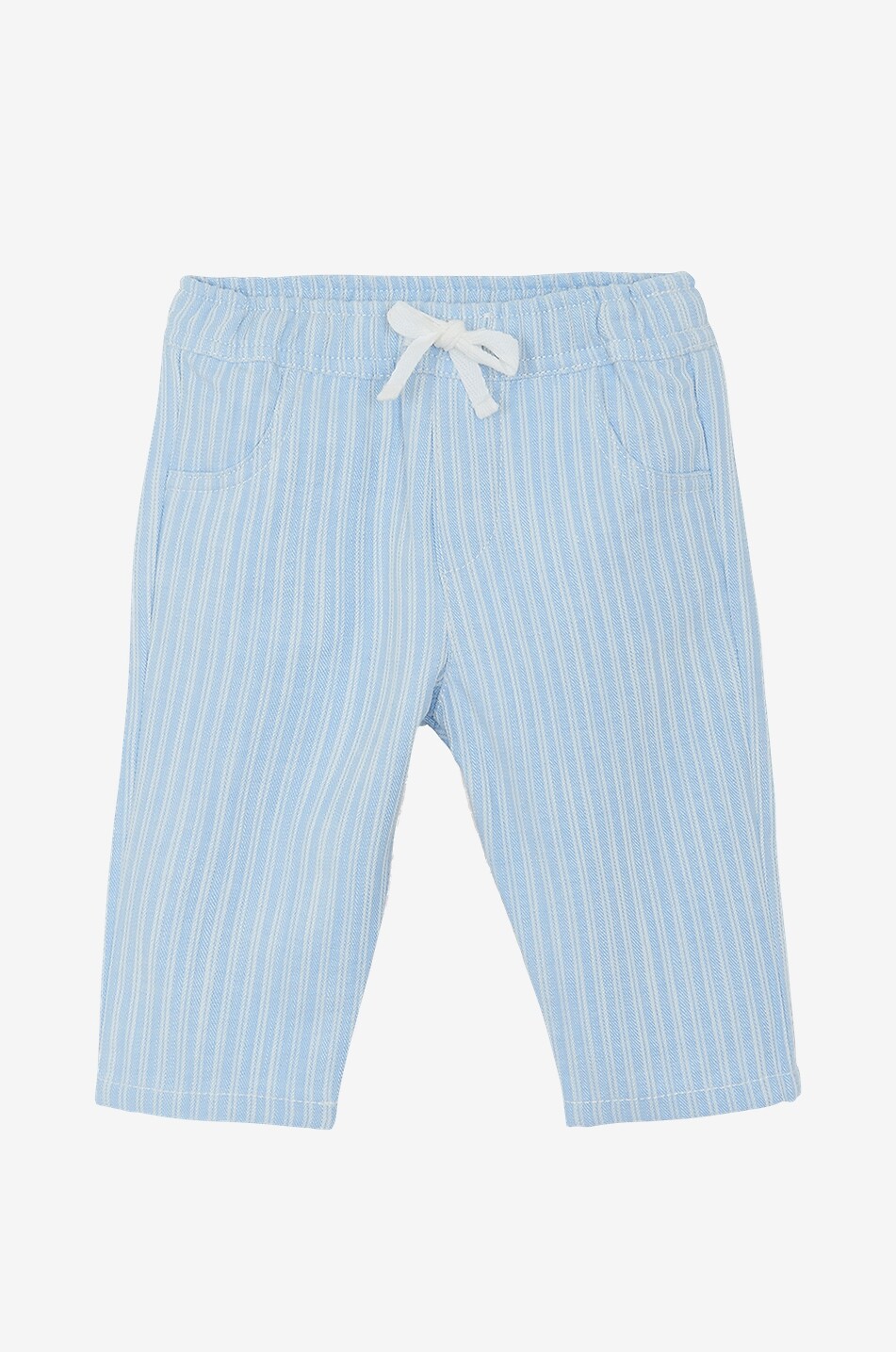 TARTINE ET CHOCOLAT Striped cotton straight-leg trousers for babies Baby LIGHT BLUE 1