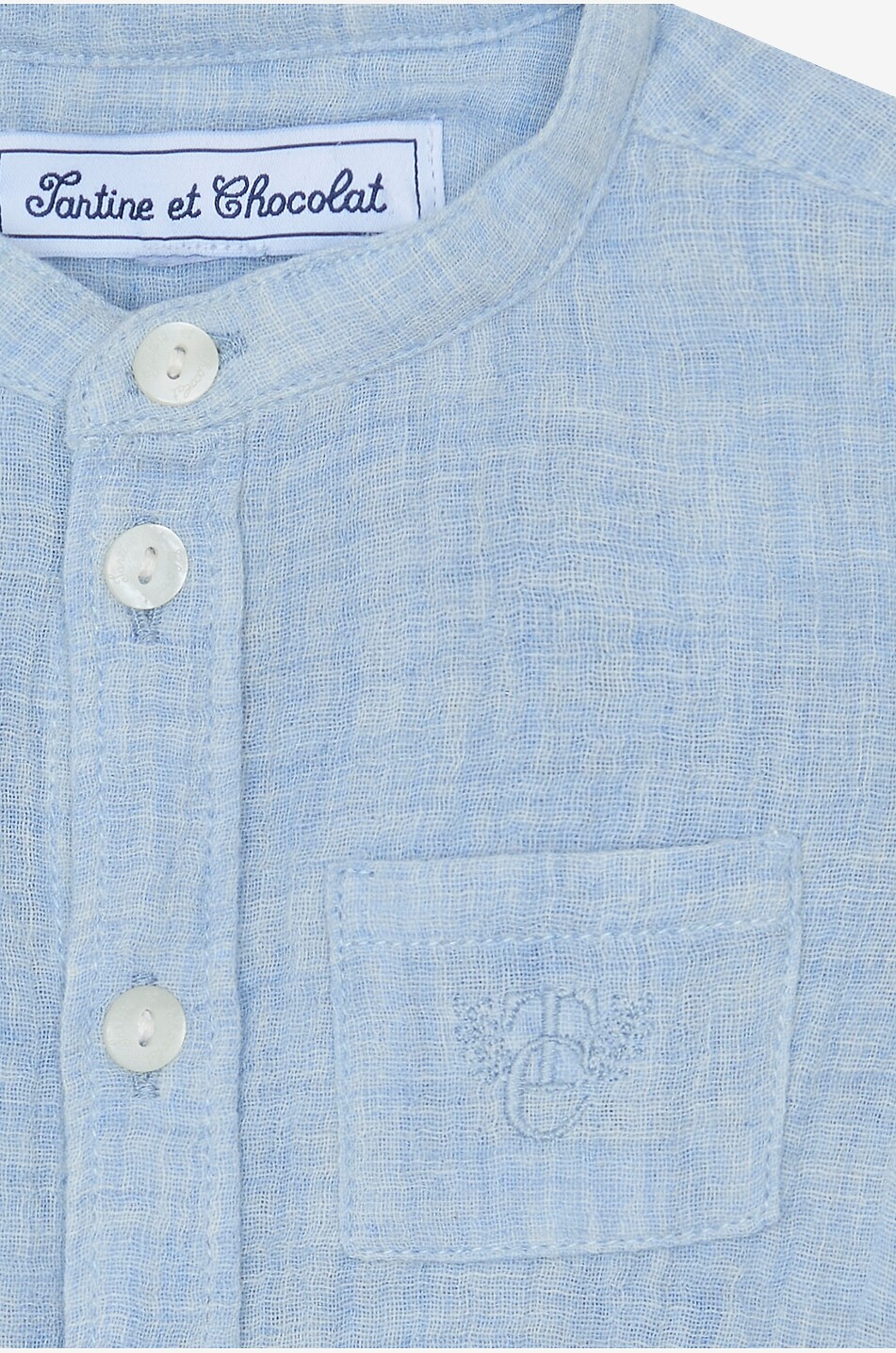 TARTINE ET CHOCOLAT Baby cotton long-sleeve shirt Baby LIGHT BLUE 6