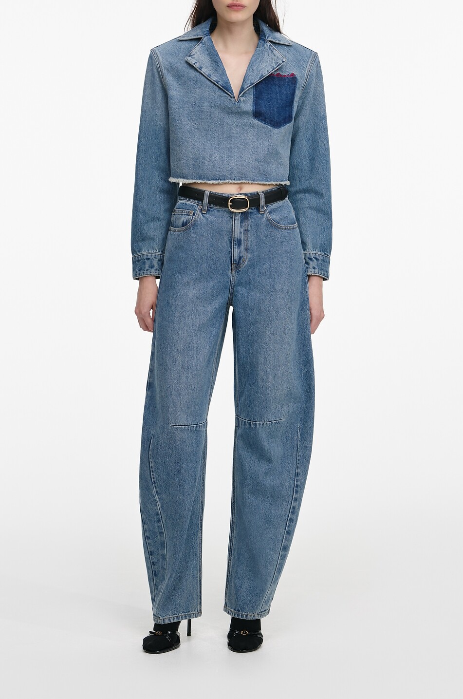 SELF PORTRAIT Abgerundete Jeans Blue Barrelleg Damen BLAU 2