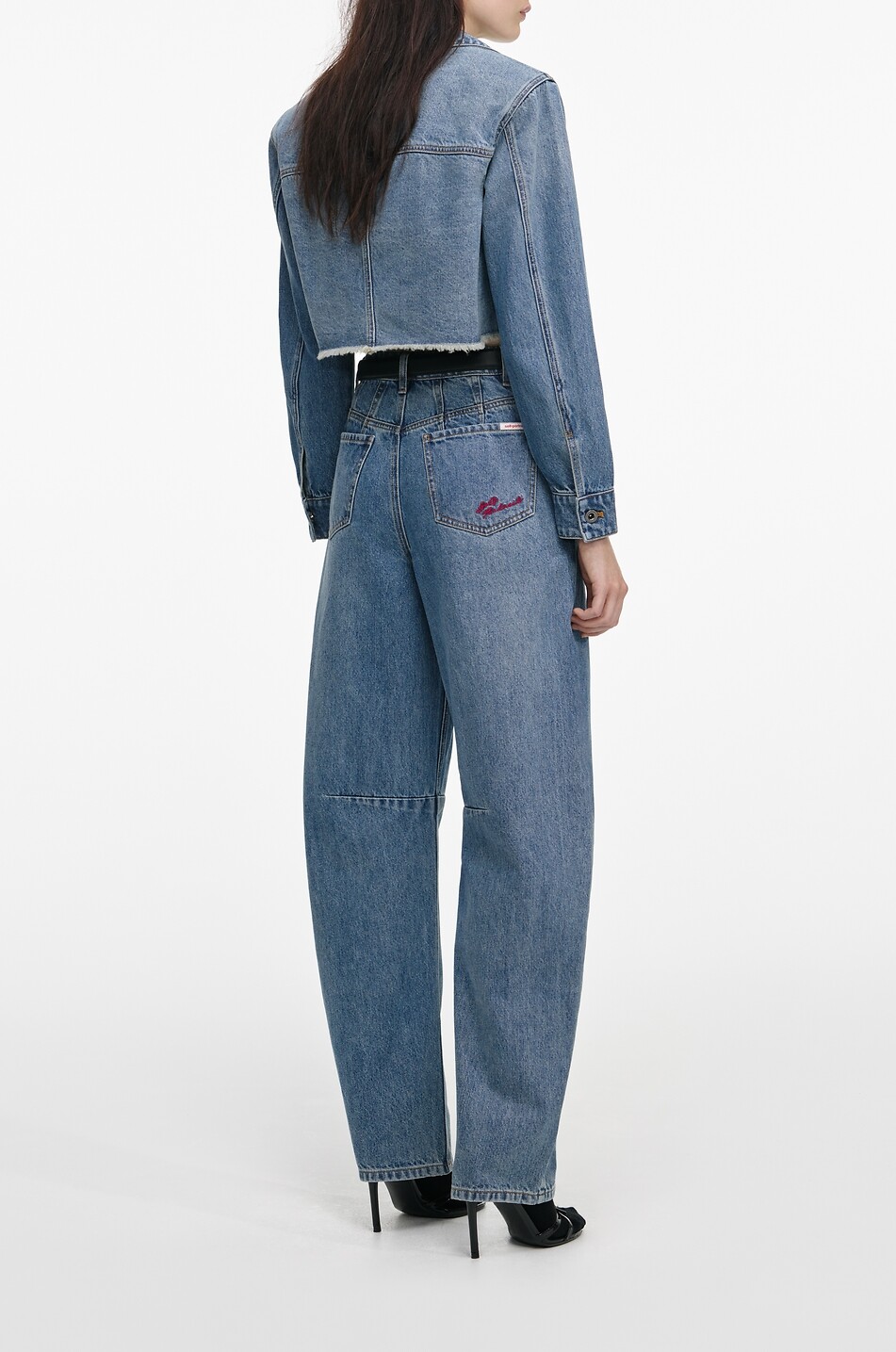 SELF PORTRAIT Abgerundete Jeans Blue Barrelleg Damen BLAU 5